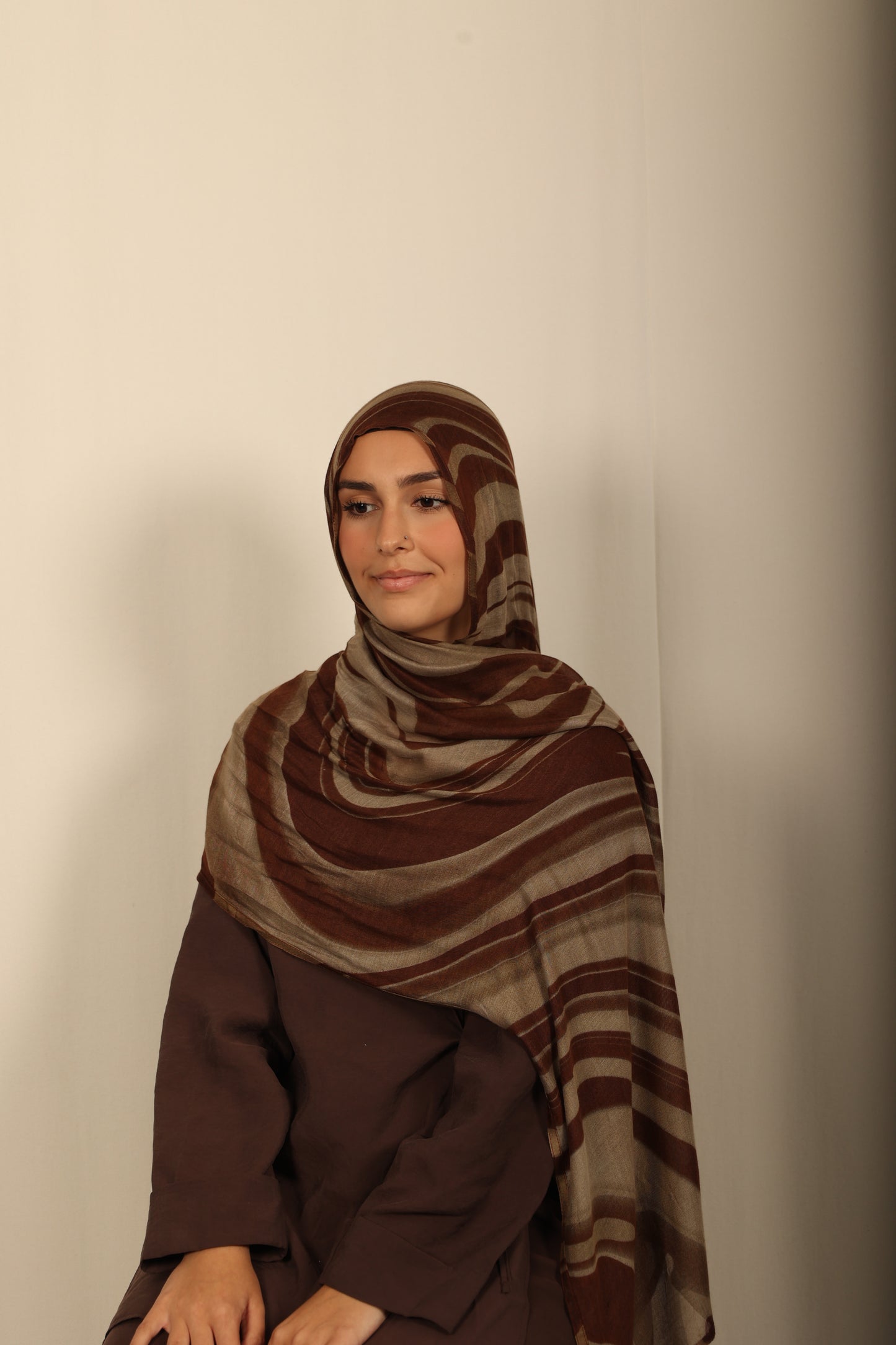 Printed Modal - Cocoa Vein