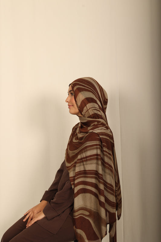 Printed Modal - Cocoa Vein