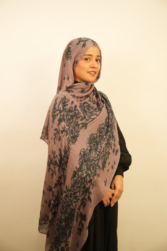 Printed Modal - Noir Blossom