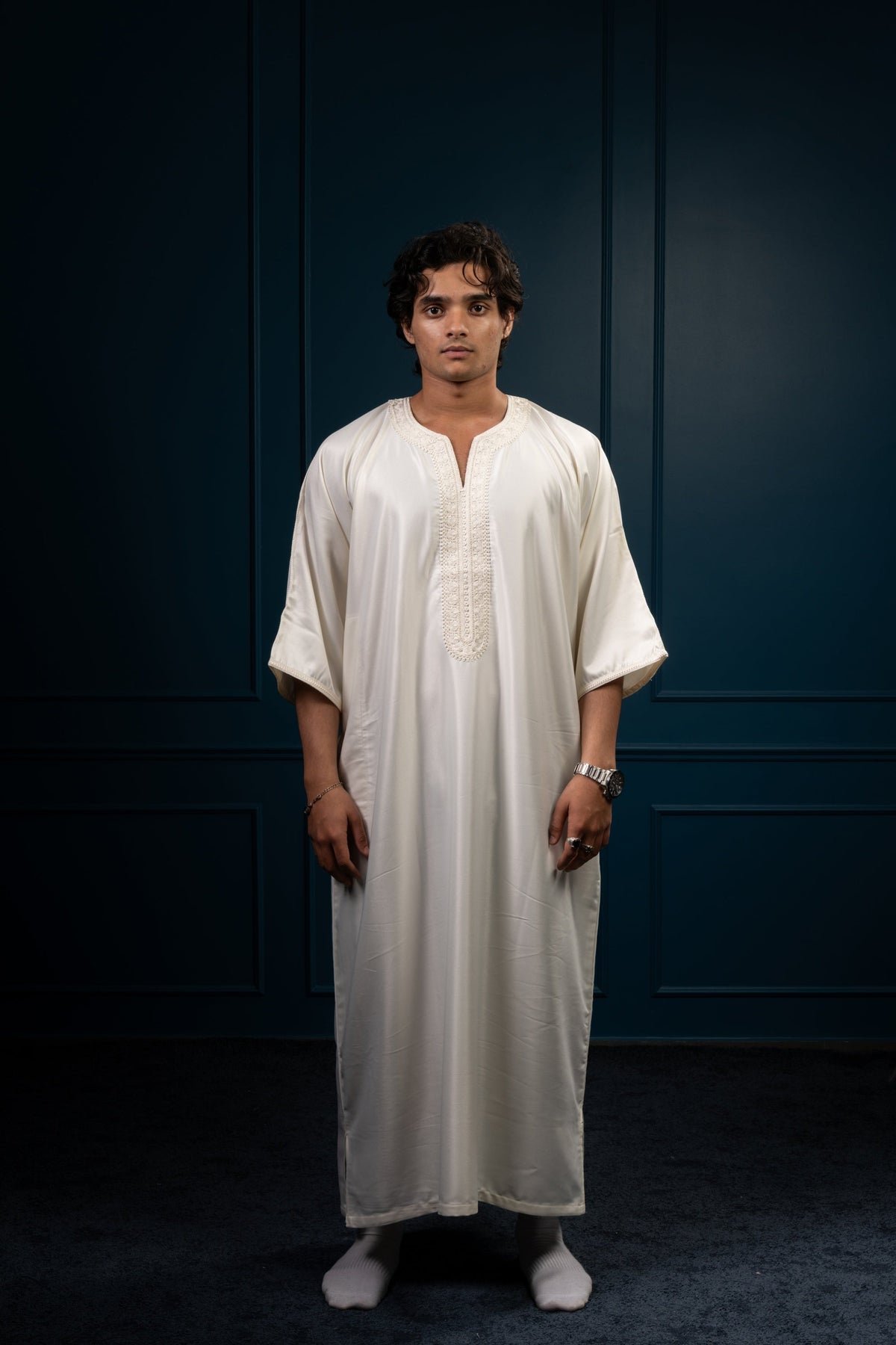 Moroccan Gandouras - Pearl White