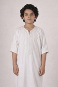Kids Moroccan Thobe - Pearl White