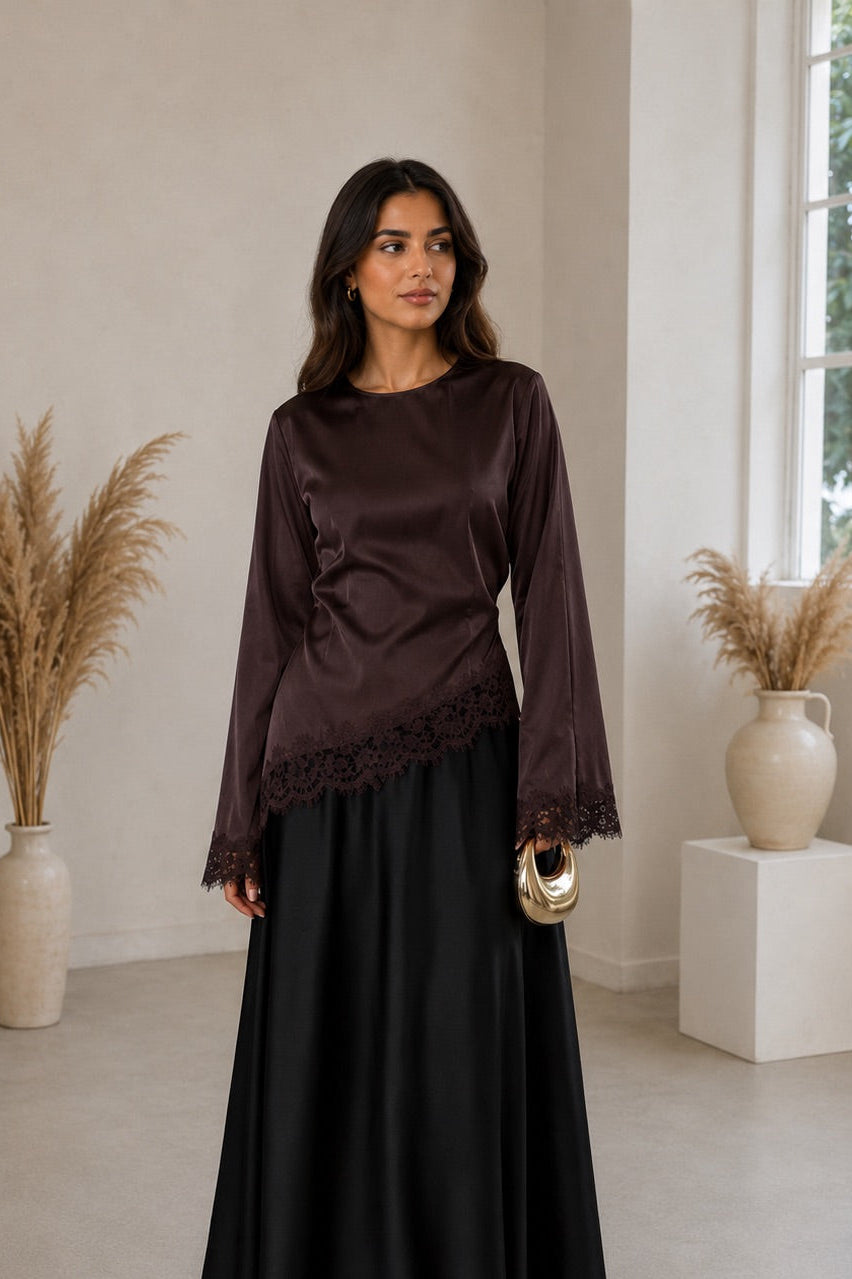 Satin Top - Espresso