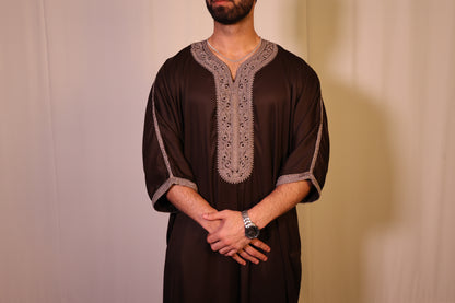 Premium Moroccan Thobe - Mocha Heritage