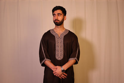 Premium Moroccan Thobe - Mocha Heritage