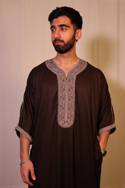Premium Moroccan Thobe - Mocha Heritage
