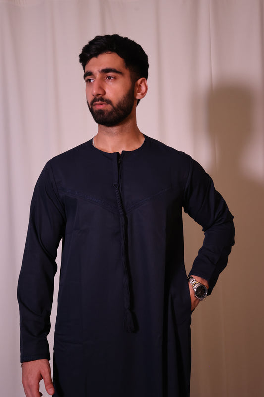Premium Emirati Thobe - Midnight navy