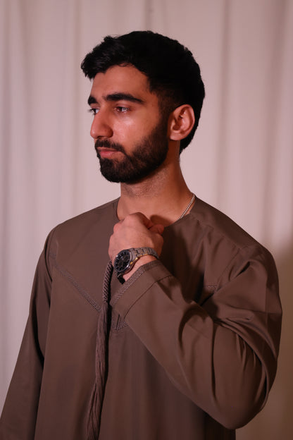 Premium Emirati Thobe - Desert Taupe