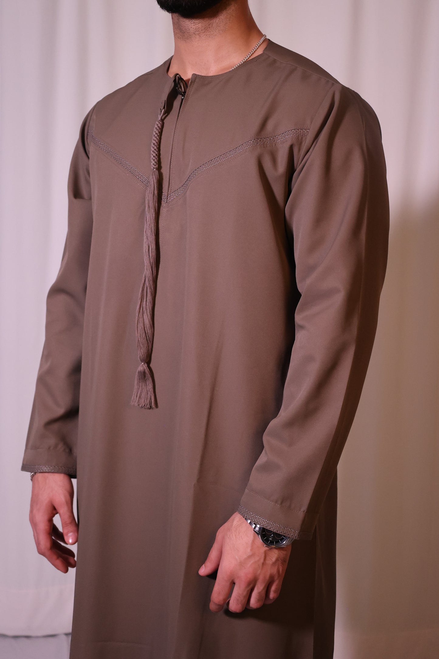 Premium Emirati Thobe - Desert Taupe