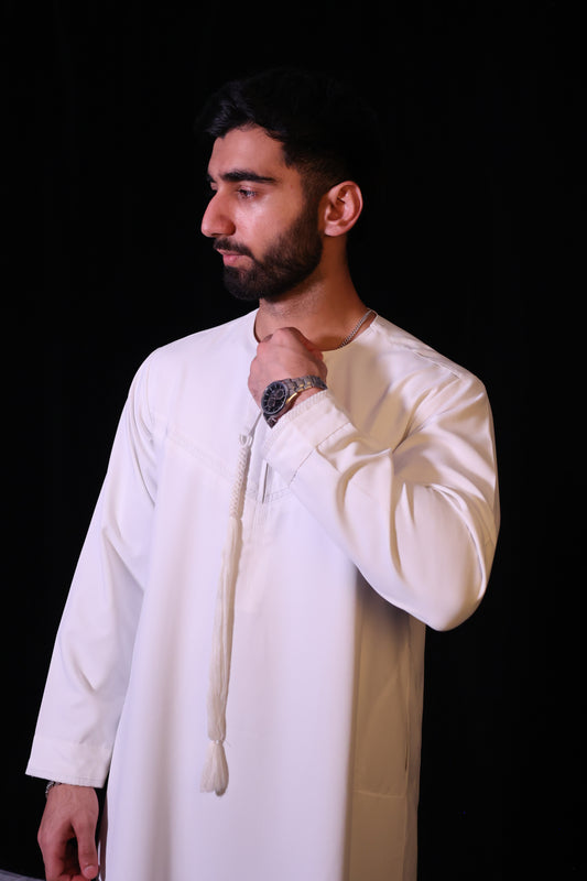 Premium Emirati Thobe - Pearl White