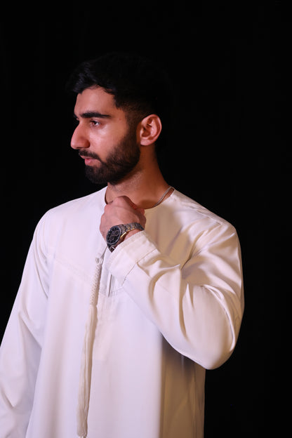 Premium Emirati Thobe - Pearl White