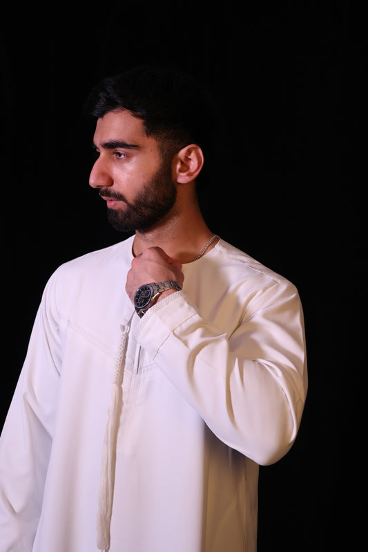 Premium Emirati Thobe - Pearl White