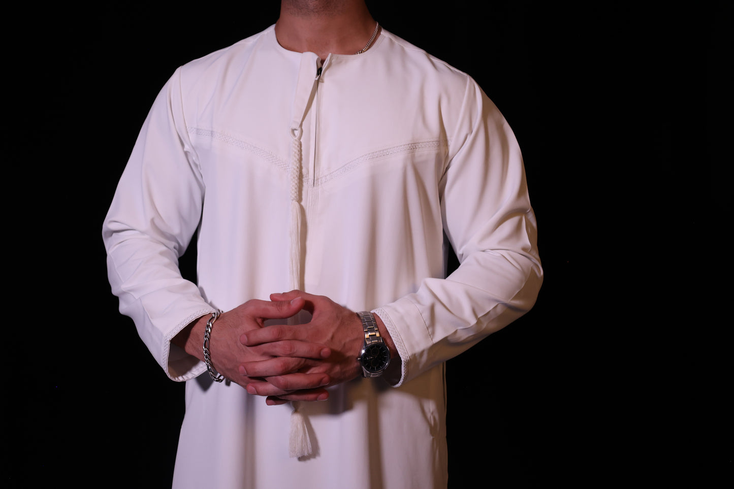 Premium Emirati Thobe - Pearl White