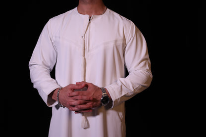 Premium Emirati Thobe - Pearl White