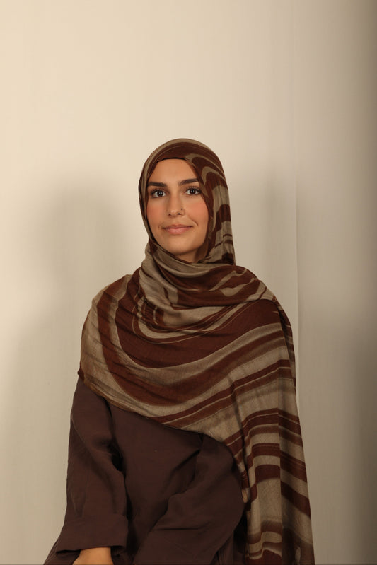 Printed Modal - Cocoa Vein