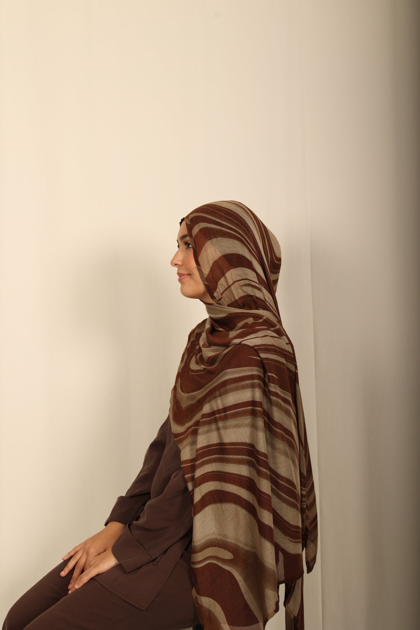 Printed Modal - Cocoa Vein