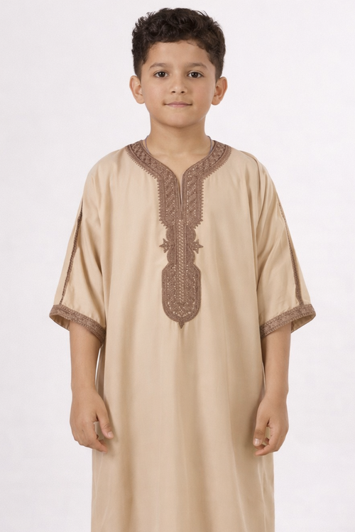 Kids Moroccan Thobe - Desert Gold