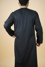 Premium Emirati Thobe - Charcoal Black