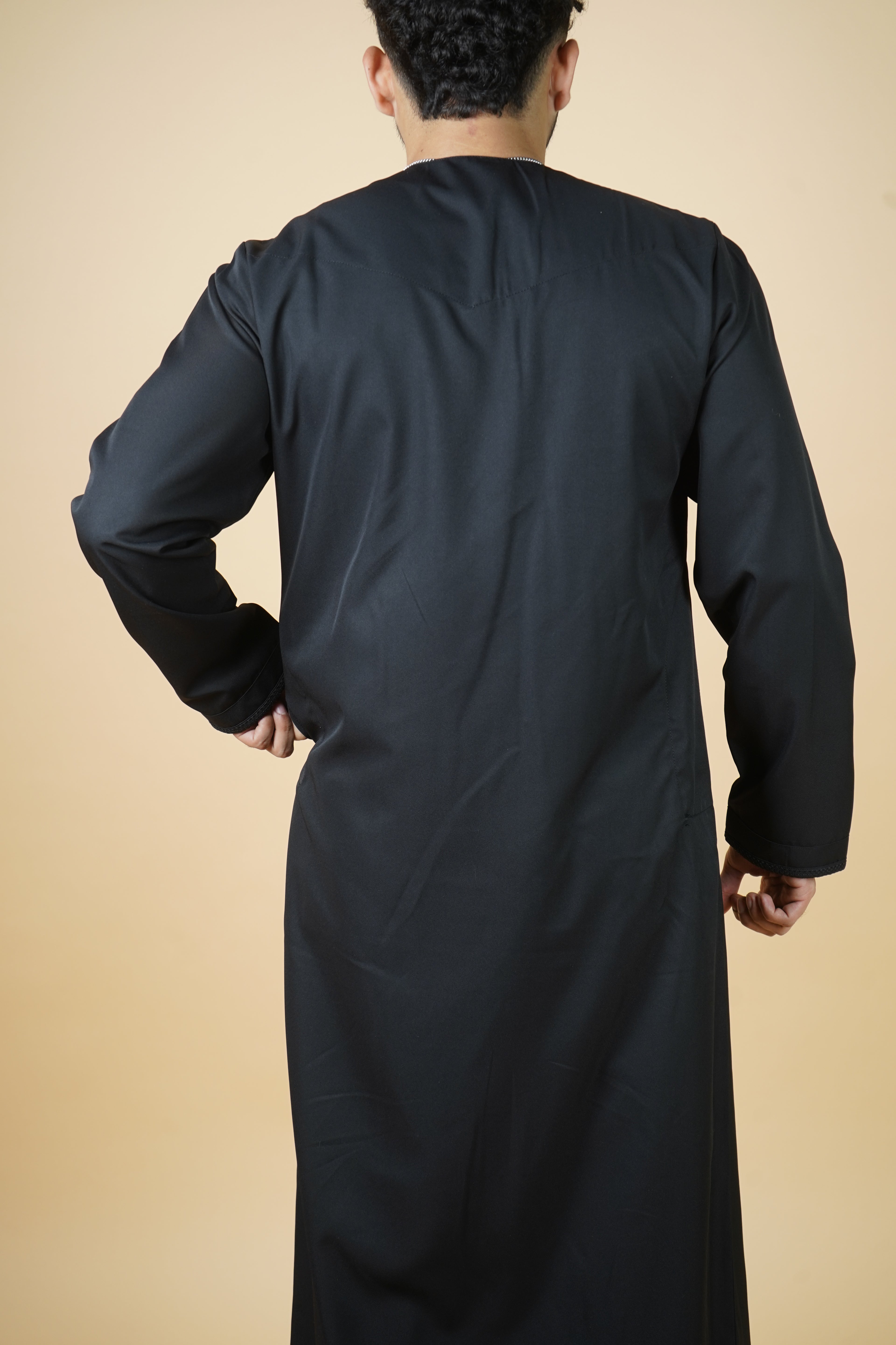 Premium Emirati Thobe - Charcoal Black