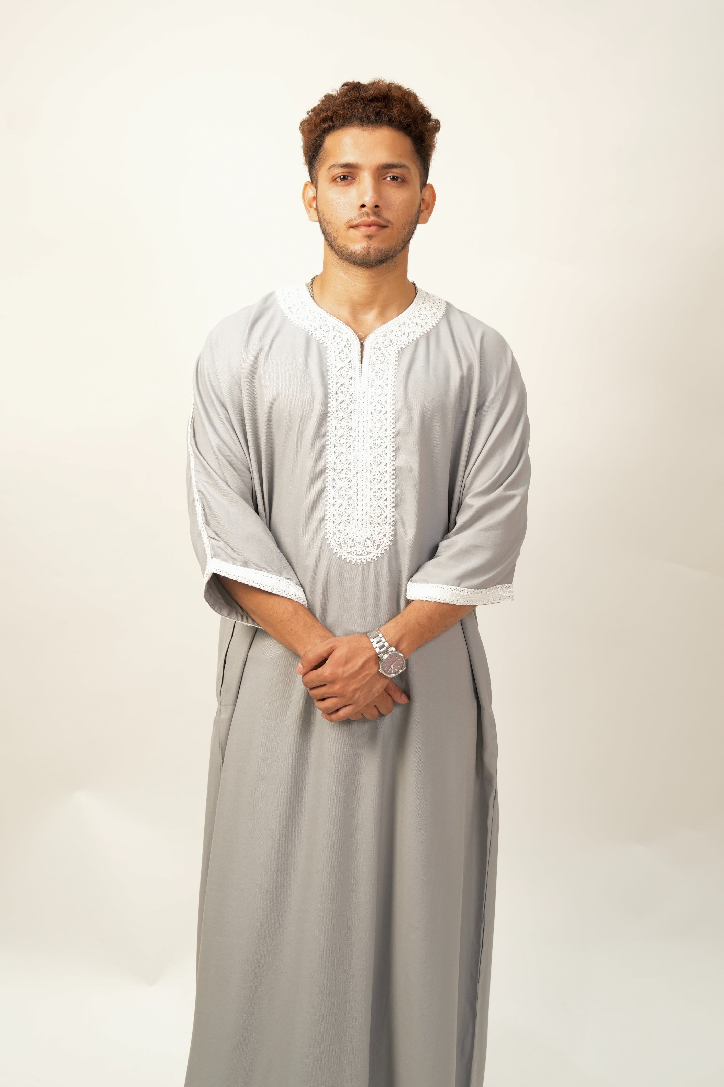 Premium Moroccan Thobe - Grey