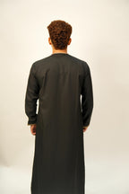 Premium Omani Thobe - Black & Gold