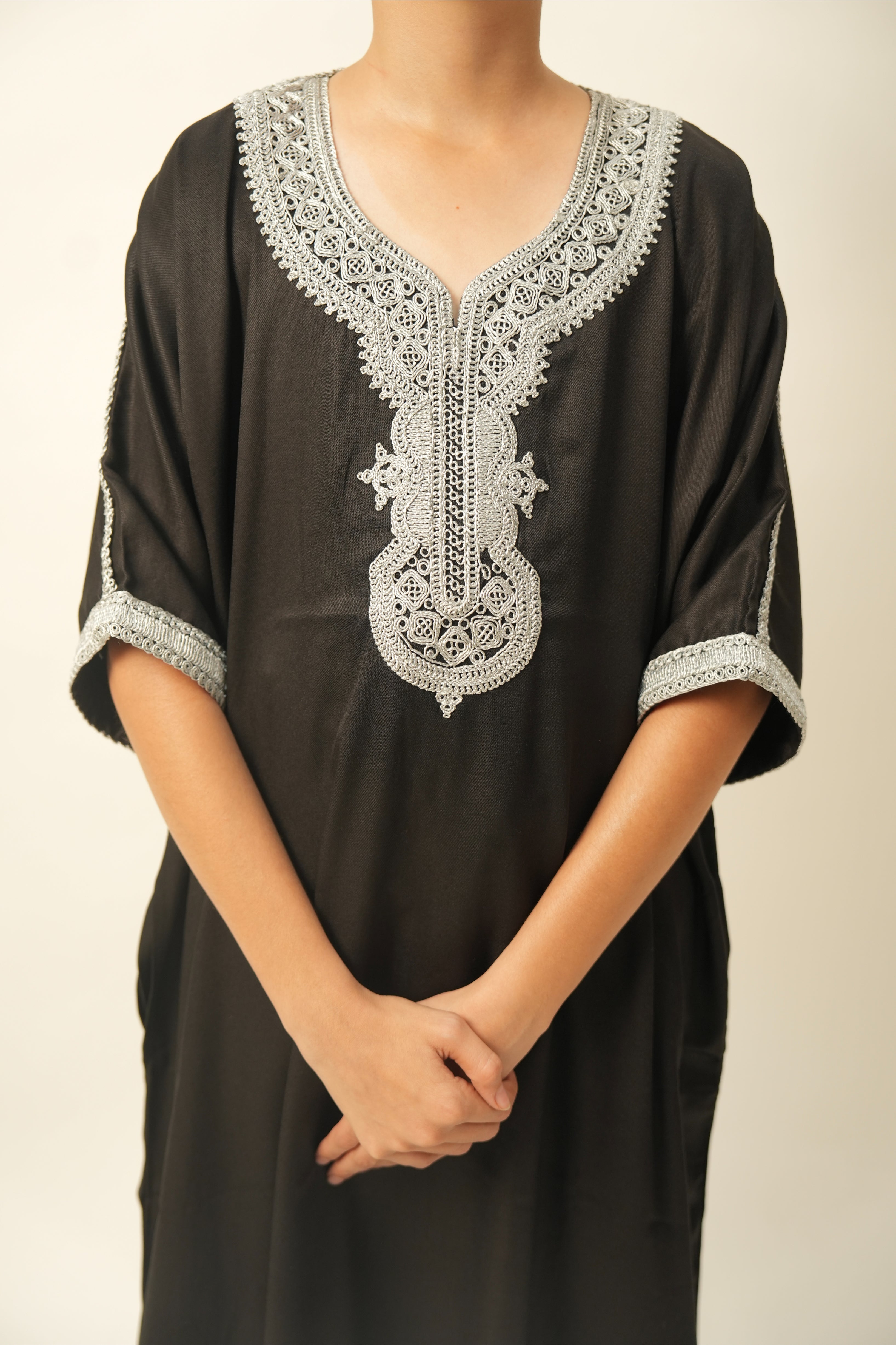 Kids Moroccan Thobe - Black and Grey