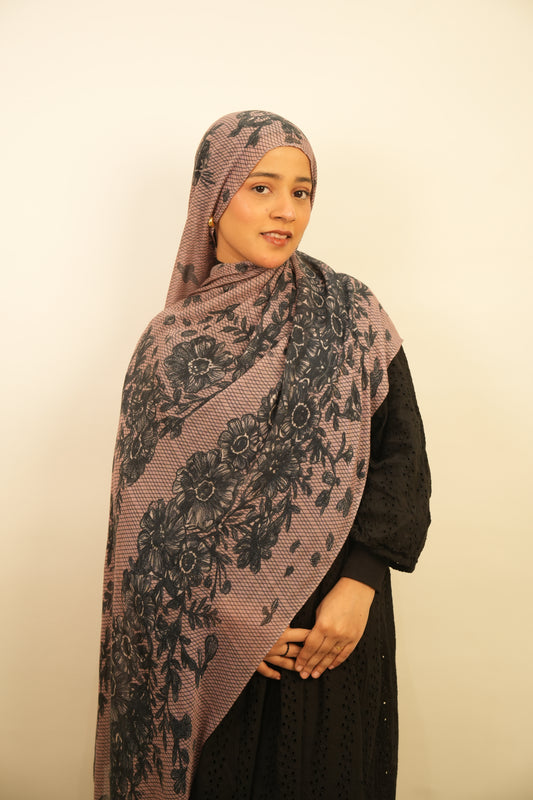 Printed Modal - Noir Blossom