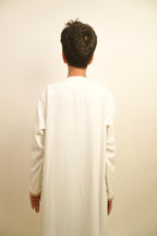 Kids Omani Thobe - White & Gold