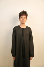 Kids Emirati Thobe - Charcoal Black