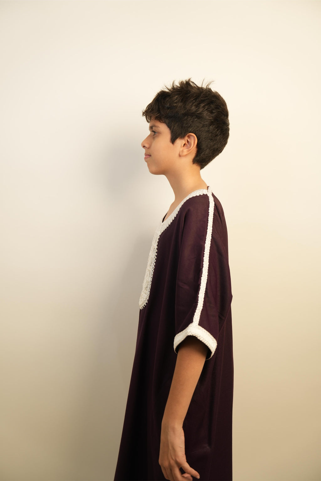 Kids Moroccan Thobe - Burgundy