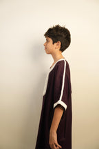 Kids Moroccan Thobe - Burgundy