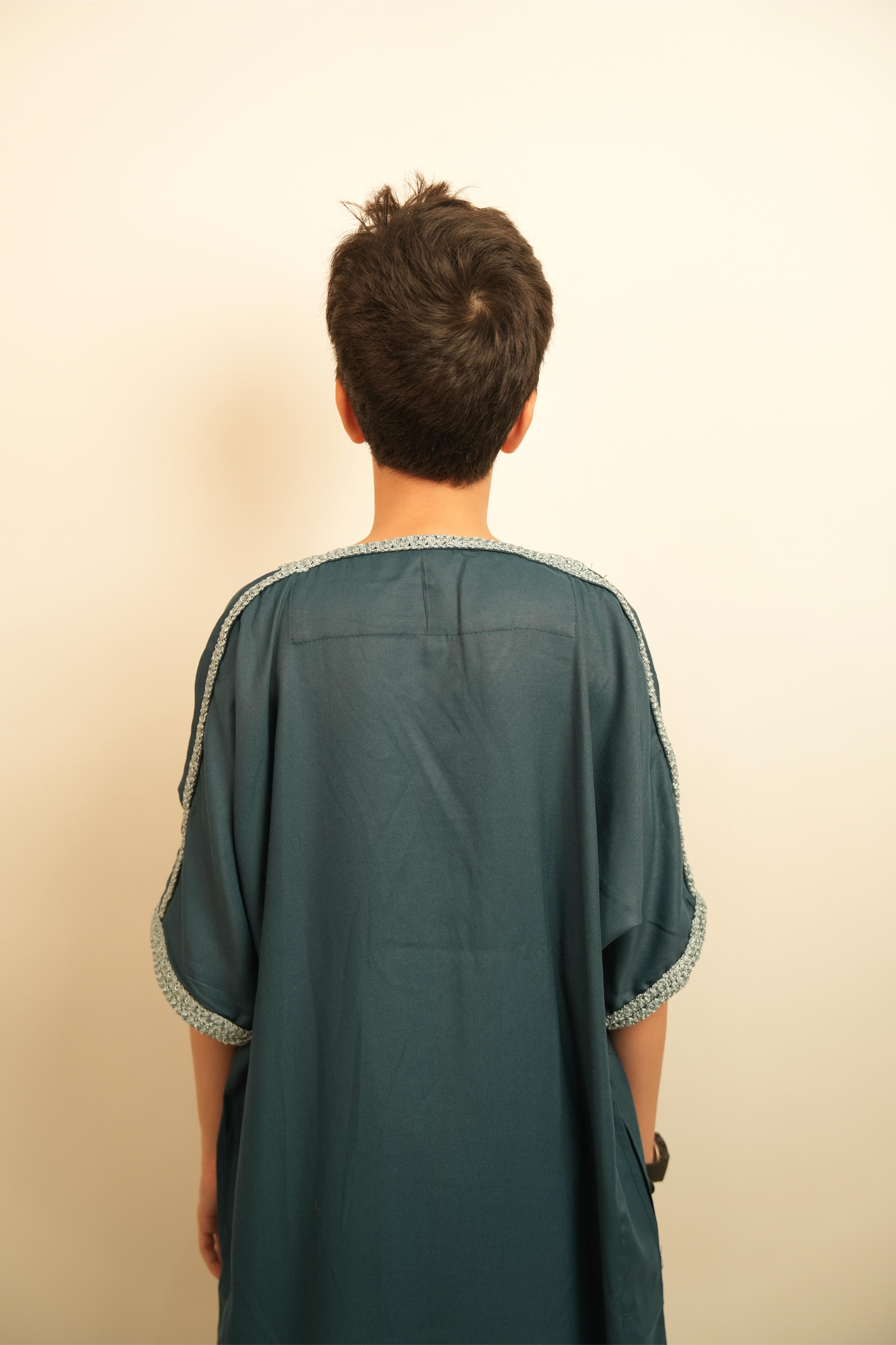 Kids Moroccan Thobe - Turquoise Mist