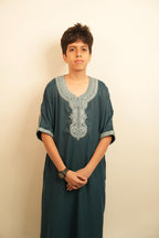 Kids Moroccan Thobe - Turquoise Mist