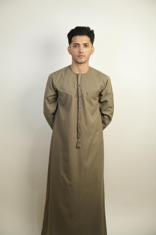 Premium Emirati Thobe - Desert Taupe