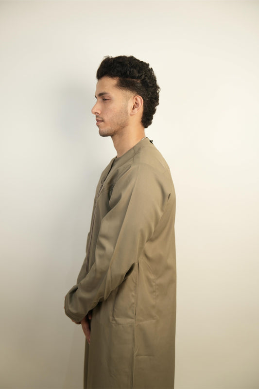 Premium Emirati Thobe - Desert Taupe