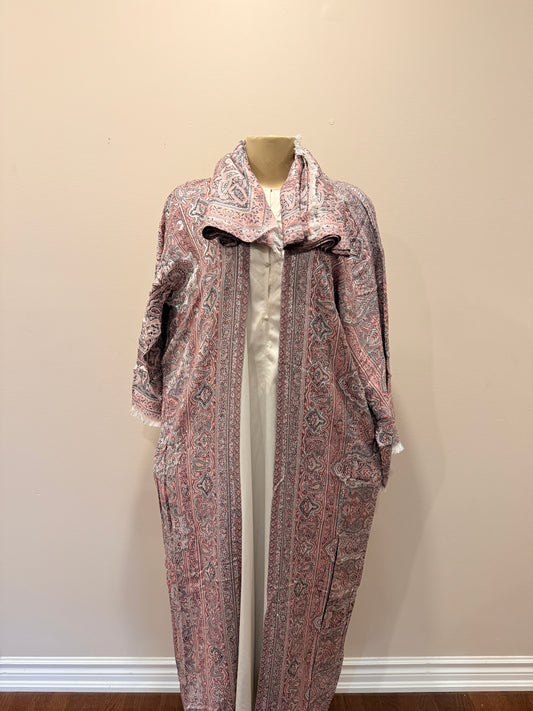 Pashmina Abaya - Light Pink & Black