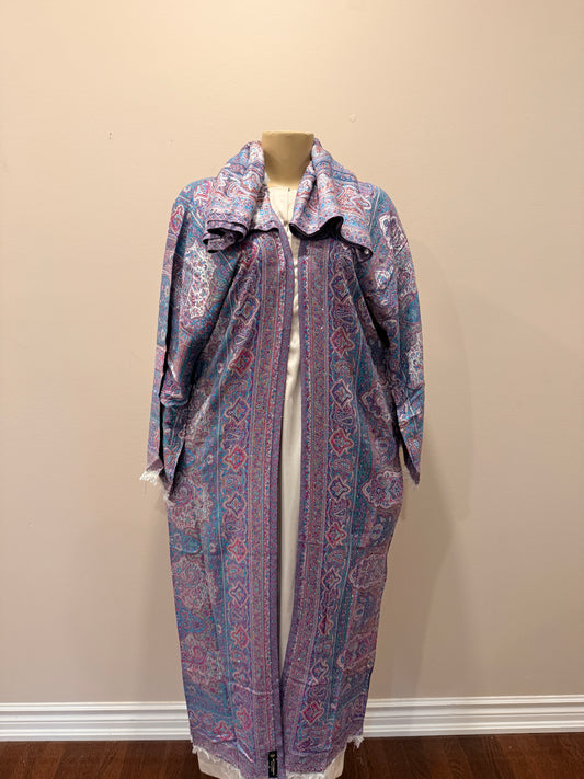 Pashmina Abaya - Pink & Blue (Multicolour)
