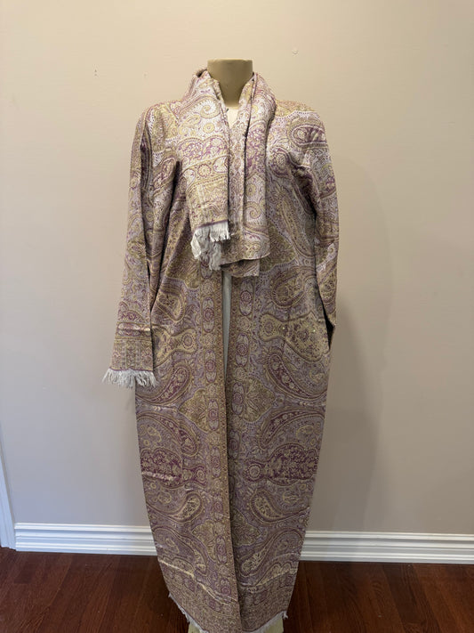 Pashmina Abaya - Olive & Purple