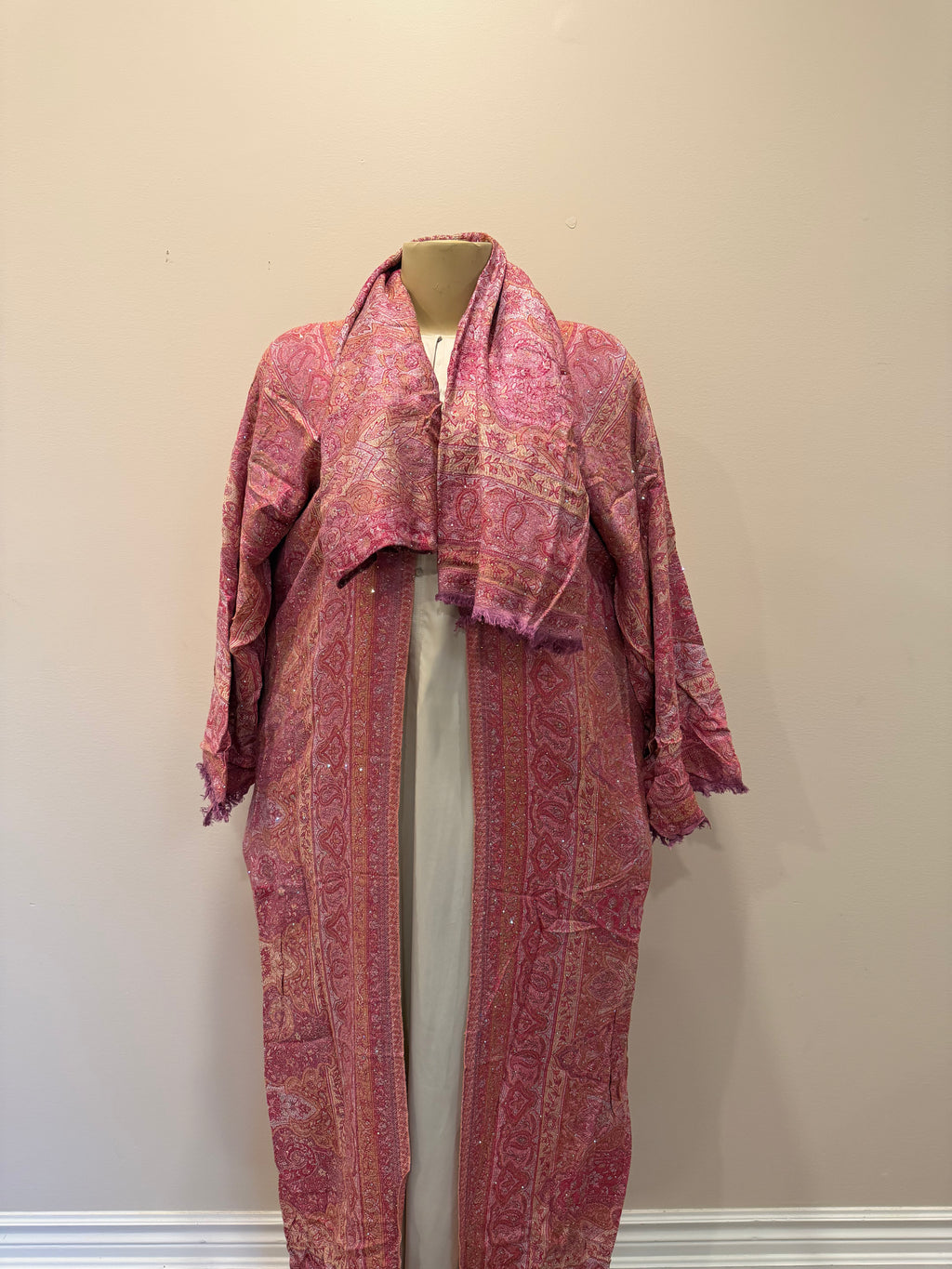Pashmina Abaya - Pink & Orange