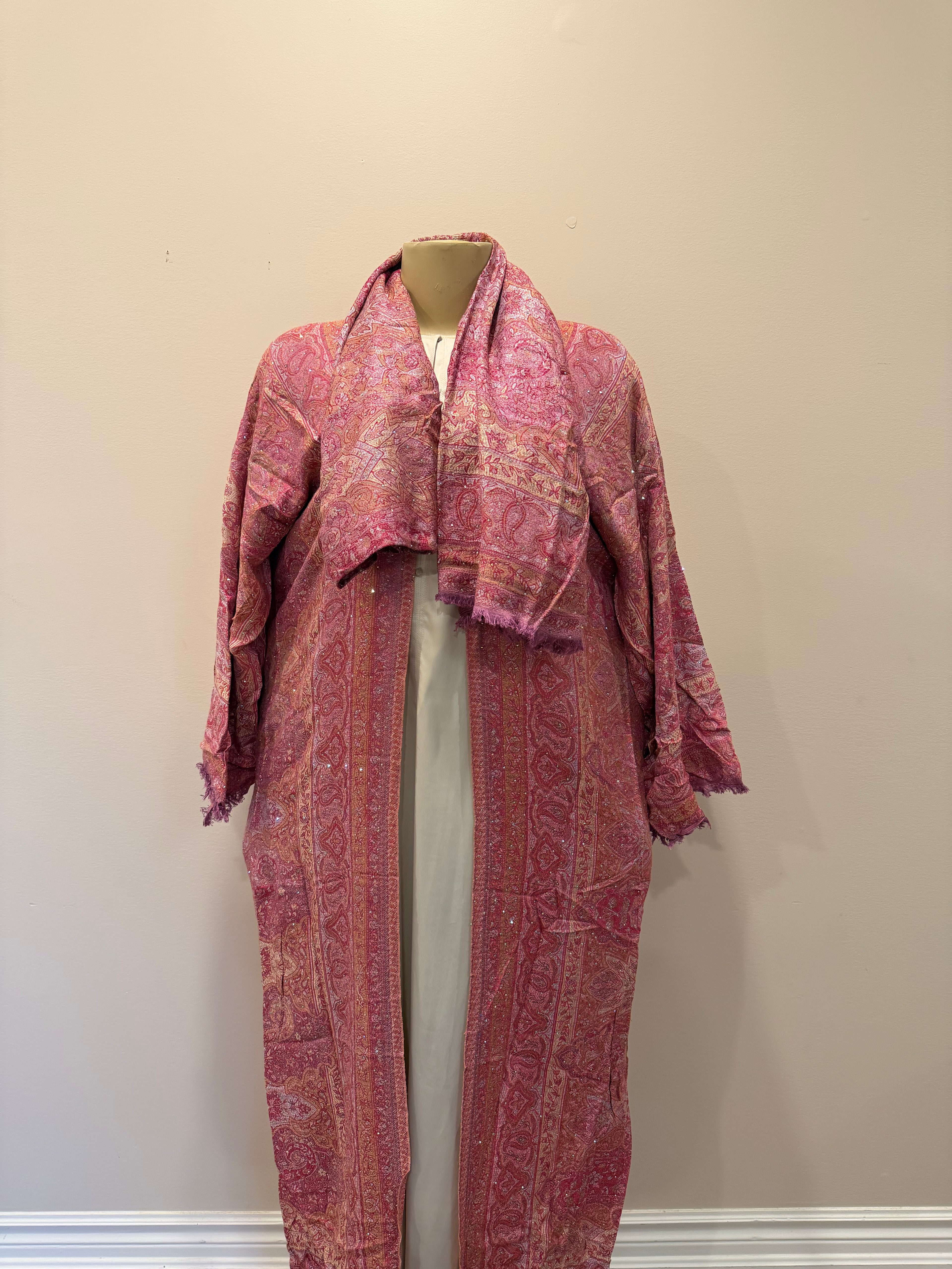Pashmina Abaya - Pink & Orange
