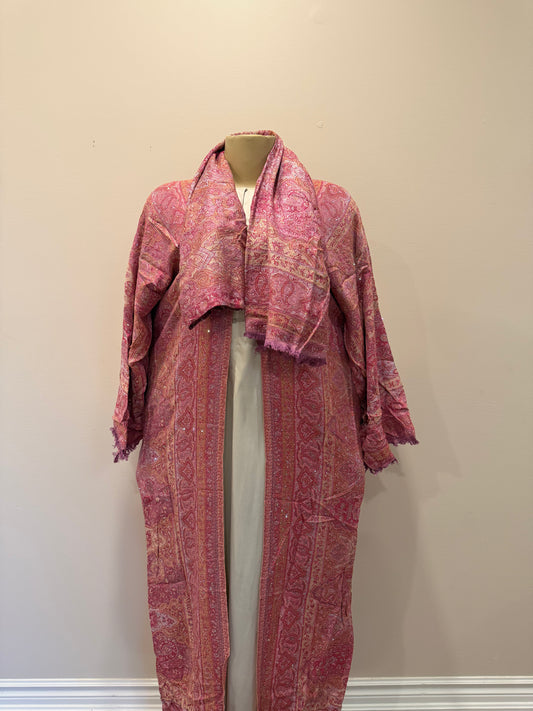 Pashmina Abaya - Pink & Orange
