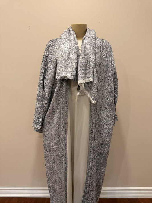Pashmina Abaya - Black & White