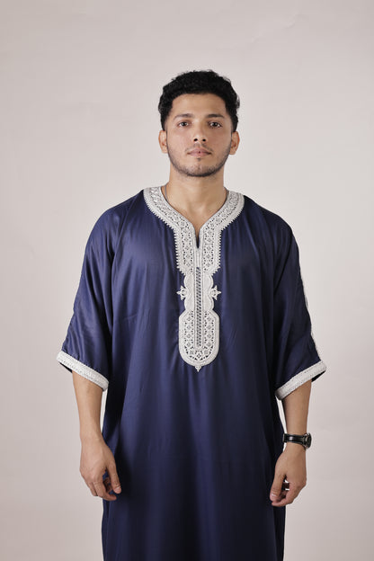 Premium Moroccan Thobe - Royal Blue