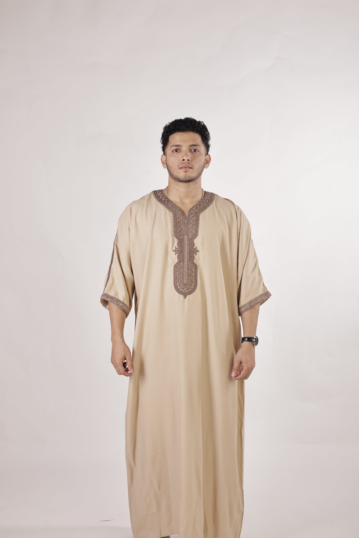 Premium Moroccan Thobe - Desert Gold