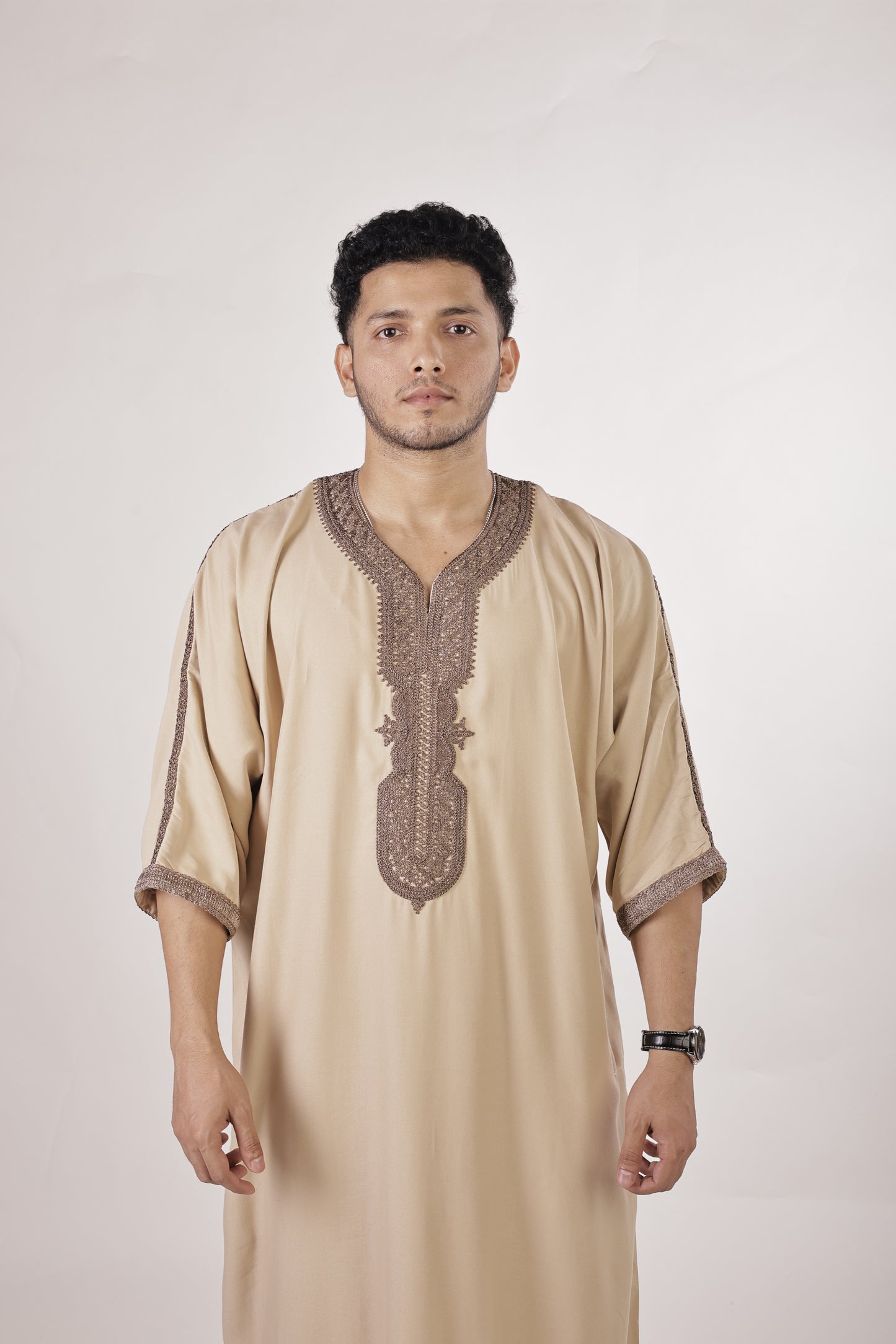 Premium Moroccan Thobe - Desert Gold