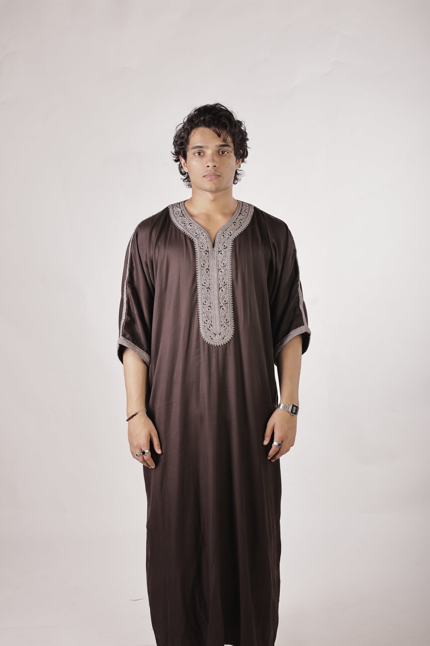 Premium Moroccan Thobe - Mocha Heritage