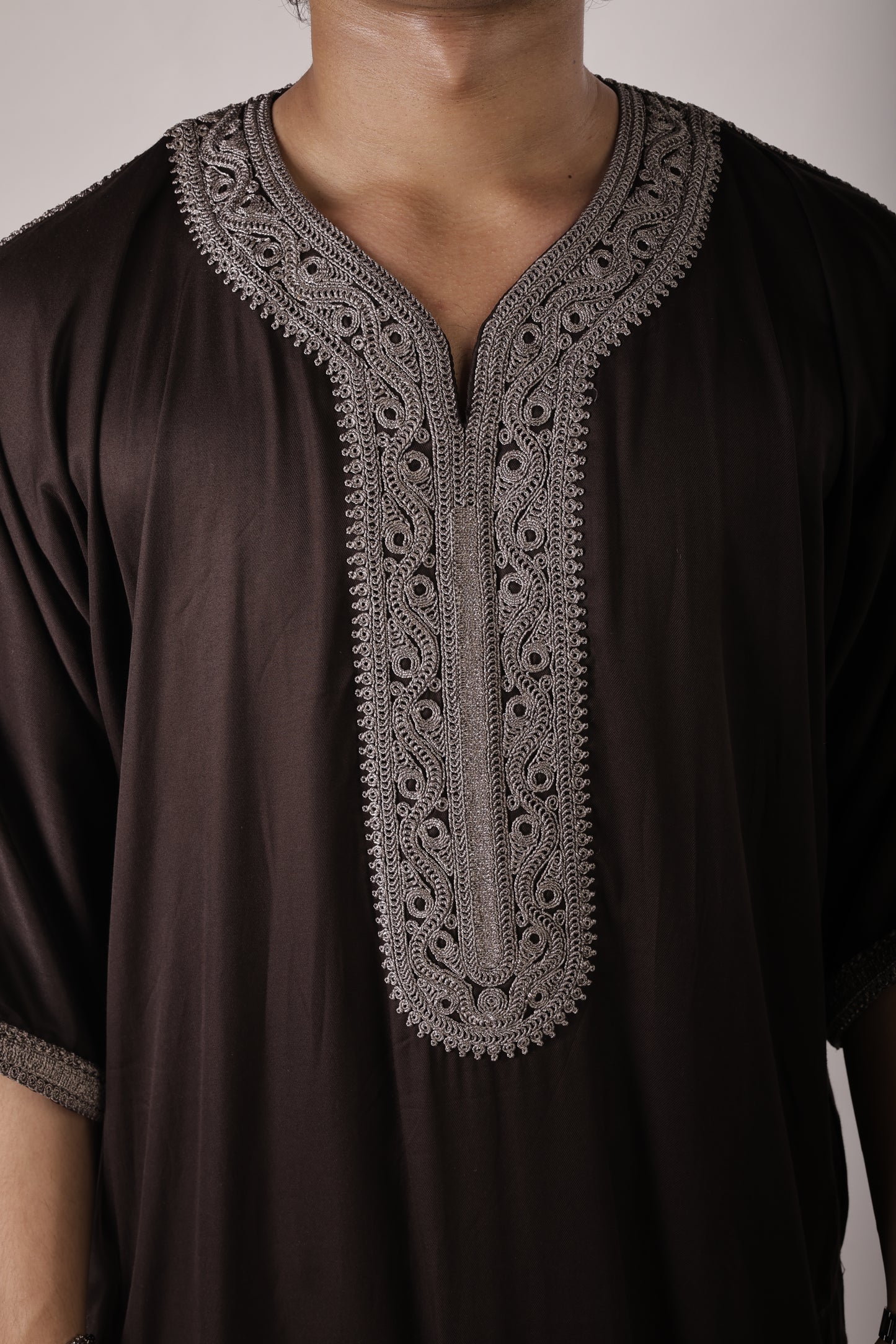 Premium Moroccan Thobe - Mocha Heritage