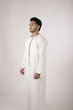 Premium Omani Thobe - Two Tone (White)