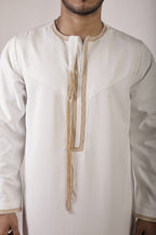 Premium Omani Thobe - Two Tone (White)