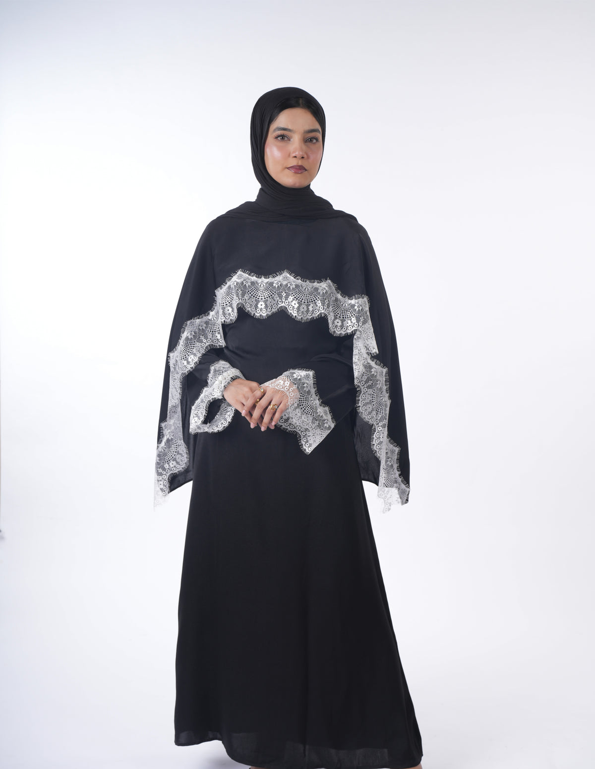Lace Abaya - Black