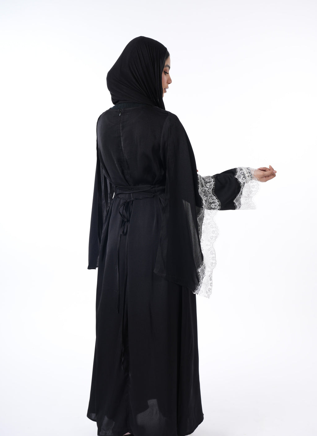 Lace Abaya - Black